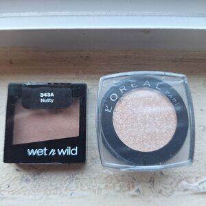 🍫✨ Wet n Wild + L’Oréal Eyeshadow Duo – Nutty & Hourglass Beige (Brand New)